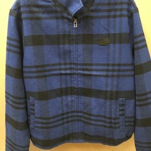 Brixton Utopia Zip Up Corduroy Jacket Mineral Blue Large